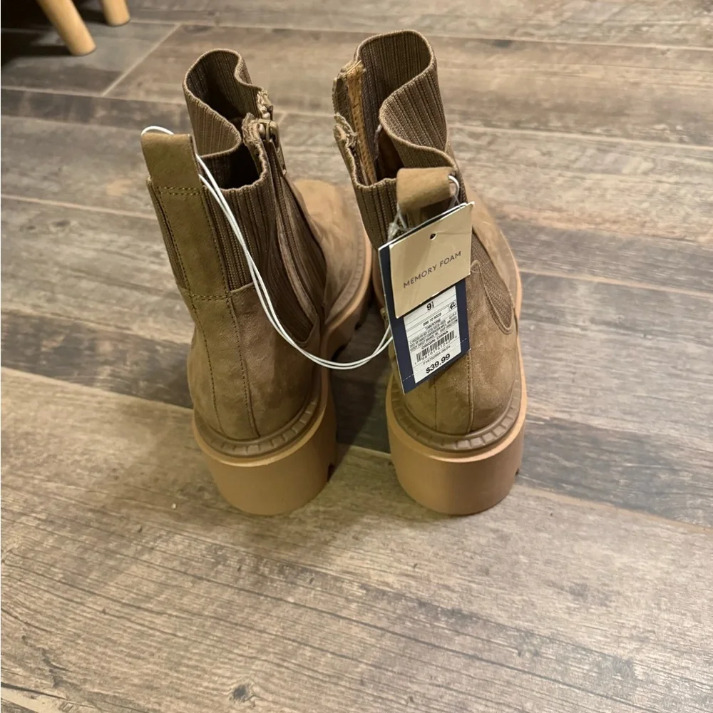 a new day Chestnut Suede Platform Chelsea Booties